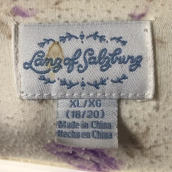 Lanz of Salzburg Nightgown cotton polyester blend floral Cottage Country Cabin - Picture 5 of 6